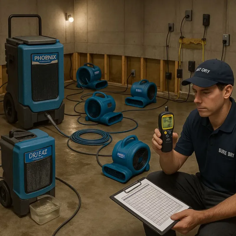 Structural Drying and Dehumidification process in Fairdale, PA